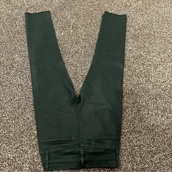 FRAME Le High Straight leg jeans | Raw Stagger Coated Jeans -green pine - Picture 7 of 14